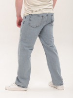 Джинсы мужские светло-голубые трубы с высокой посадкой 3987