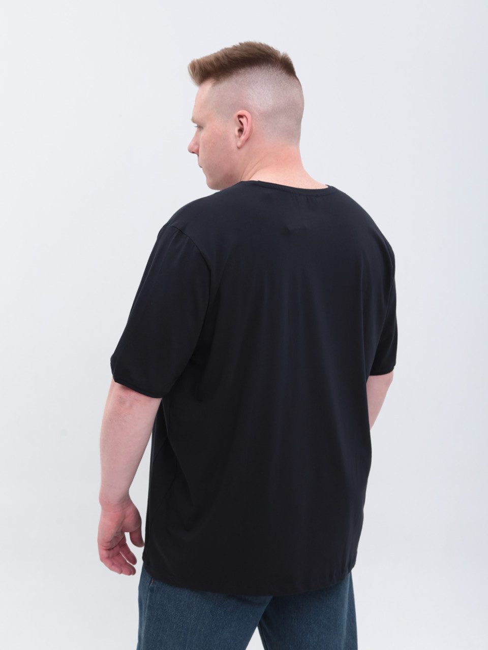 Футболка чоловіча темно-синя великий розмір 8107-SB-01