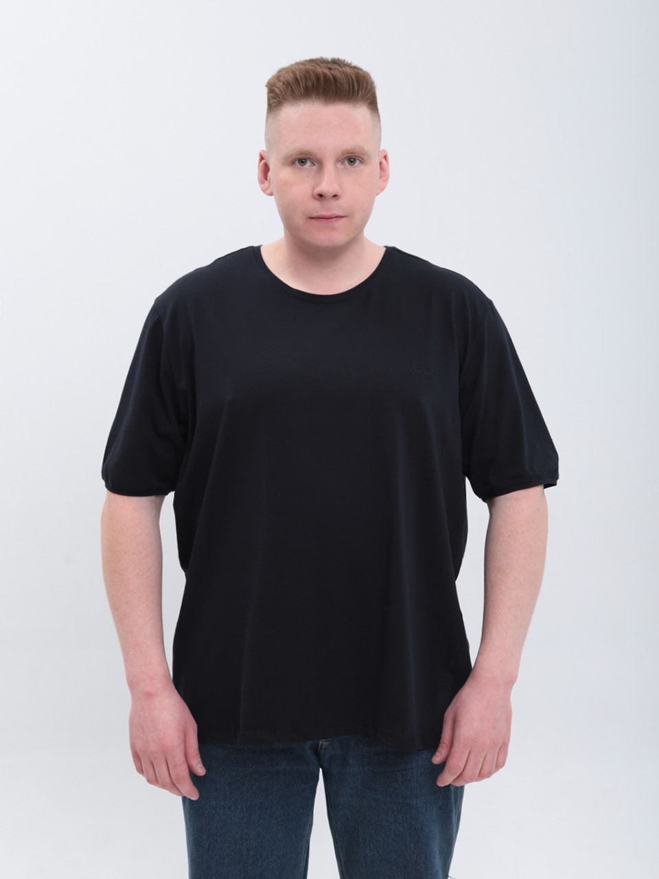 Футболка чоловіча темно-синя великий розмір 8107-SB-01