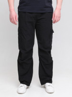 Штаны мужские черные широкие карго тонкие с карманами 8167-3