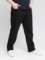 Джинсы мужские черные прямые большие размеры 615-B-3