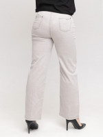 Джинси жіночі прямі світло-бежеві тонкі на резинці 7440-B-1