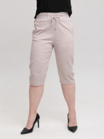 Жіночі шорти світло-бежеві зі стрейчем великий розмір 2025-B-1