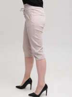 Жіночі шорти світло-бежеві зі стрейчем великий розмір 2025-B-1