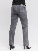 Джинсы женские прямые серые со стрейчем большие размеры 7690-B-2