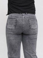 Джинсы женские прямые серые со стрейчем большие размеры 7690-B-2