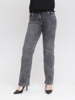 Джинсы женские прямые серые со стрейчем большие размеры 7690-B-2