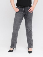 Джинсы женские прямые серые со стрейчем 7689-2