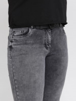 Джинсы женские прямые серые со стрейчем 7689-2