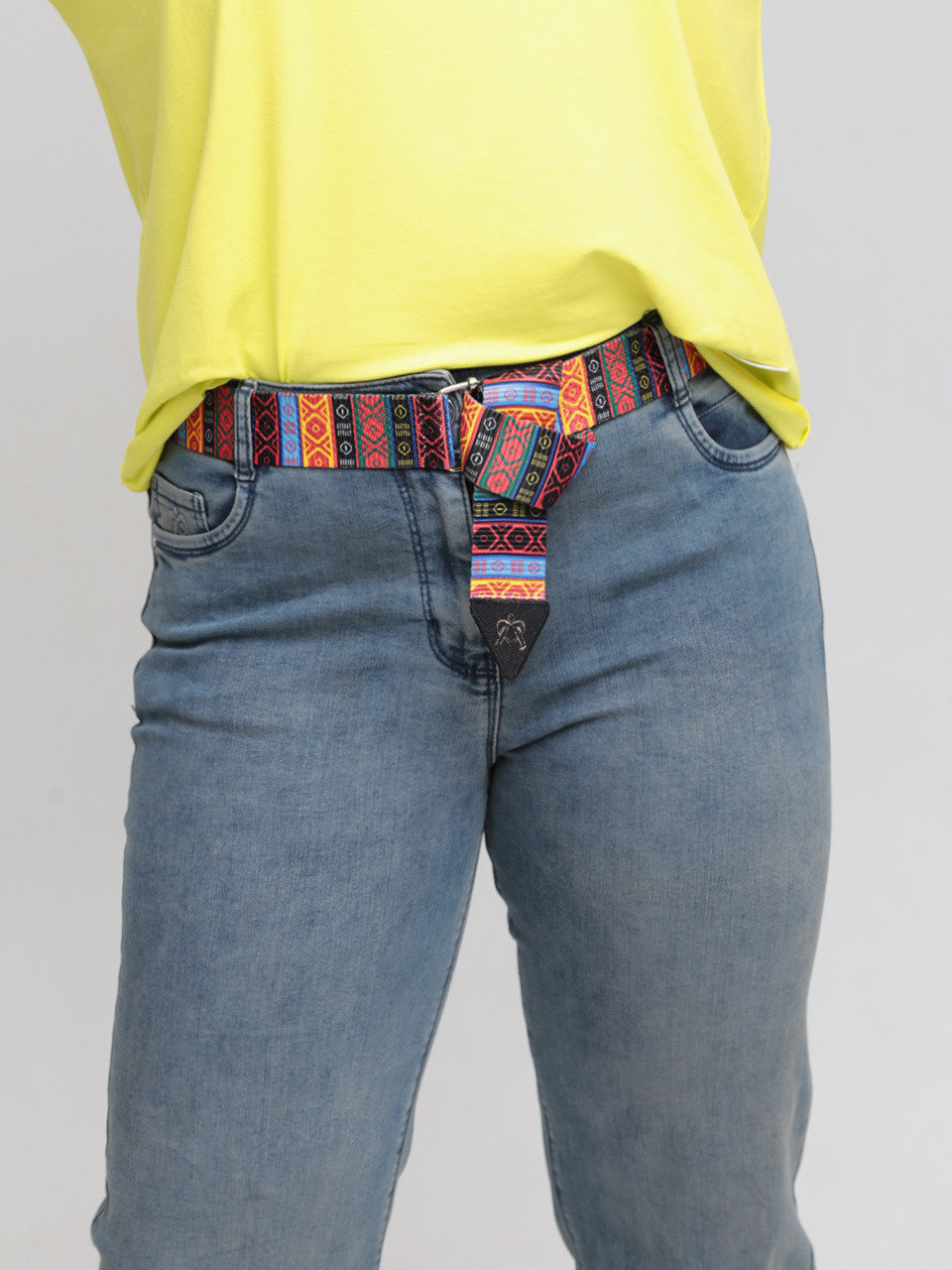 Джинси жіночі прямі синьо-зелені зі стрейчем 7667-3