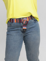 Джинси жіночі прямі синьо-зелені зі стрейчем 7667-3