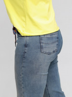 Джинси жіночі прямі синьо-зелені зі стрейчем 7667-3