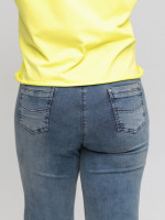 Джинси жіночі прямі синьо-зелені зі стрейчем 7667-3