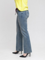 Джинси жіночі прямі синьо-зелені зі стрейчем 7667-3