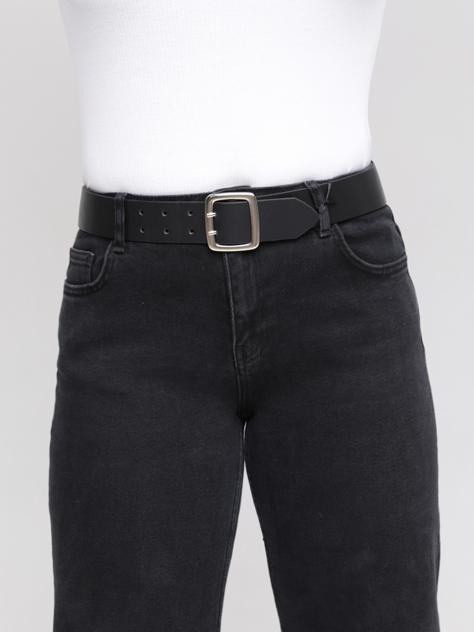 Джинси жіночі чорні палаццо зі стрейчем великий розмір 3185-B-012