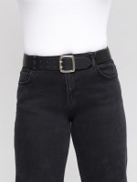Джинси жіночі чорні палаццо зі стрейчем великий розмір 3185-B-012