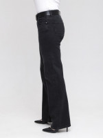 Джинси жіночі чорні палаццо зі стрейчем великий розмір 3185-B-012