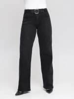 Джинси жіночі чорні палаццо зі стрейчем 3185-012