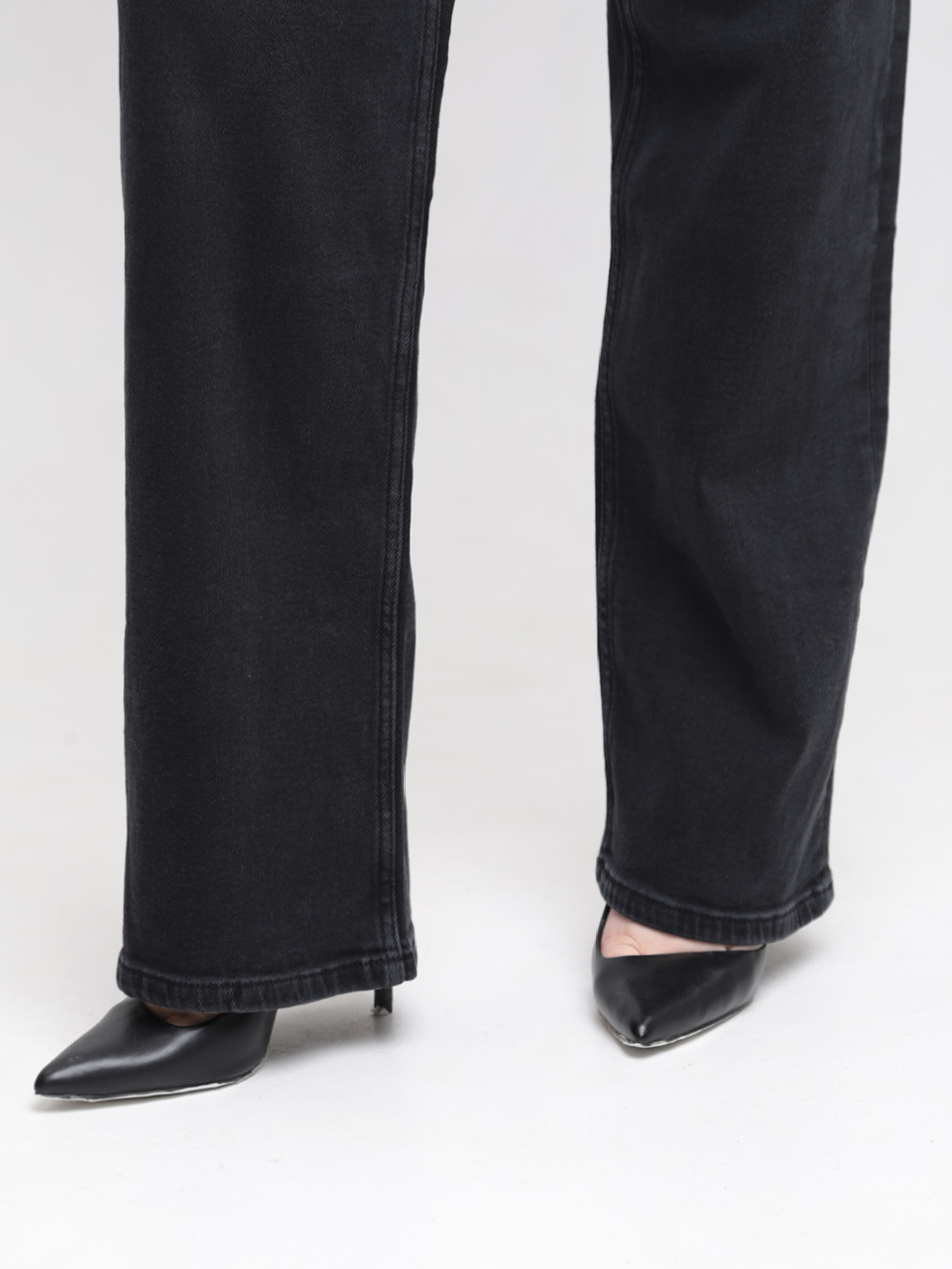 Джинси жіночі чорні палаццо зі стрейчем 3185-012