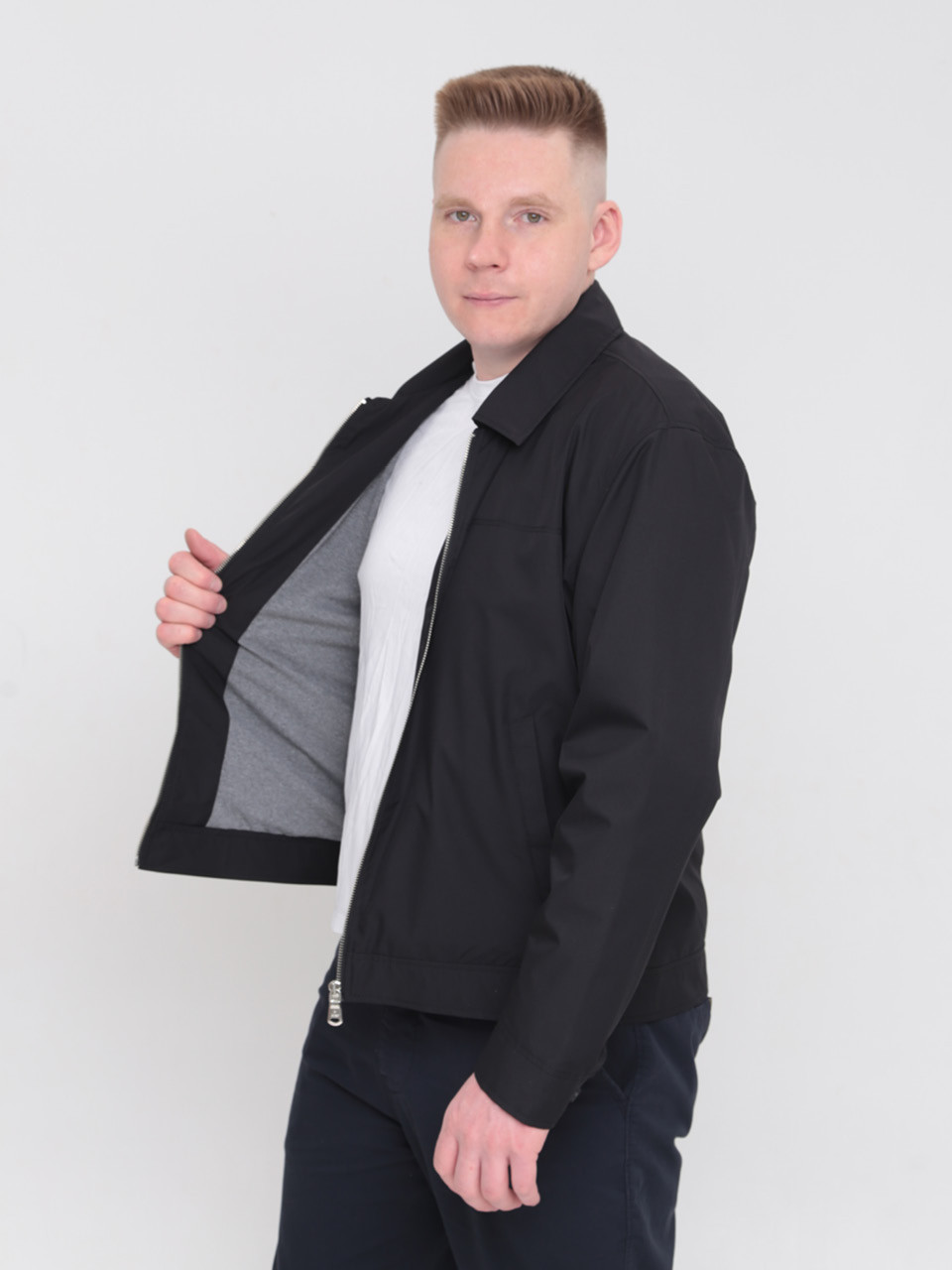 Куртка чоловіча чорна демісезонна пряма 5009-1