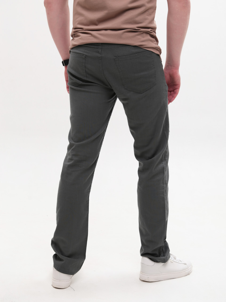 Штани чоловічі тонкі прямі темно-зелені 24221 7580 0602