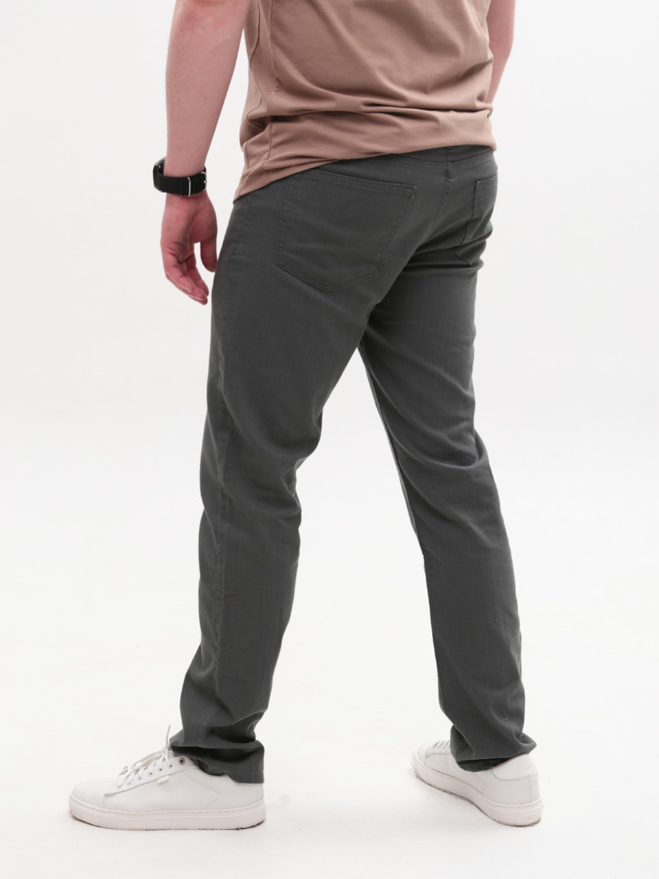 Штани чоловічі тонкі прямі темно-зелені 24221 7580 0602