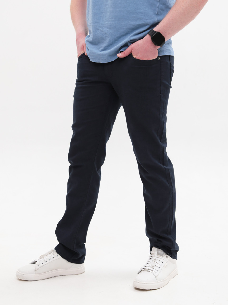 Брюки мужские тонкие прямые темно-синие 24221 7580 0601