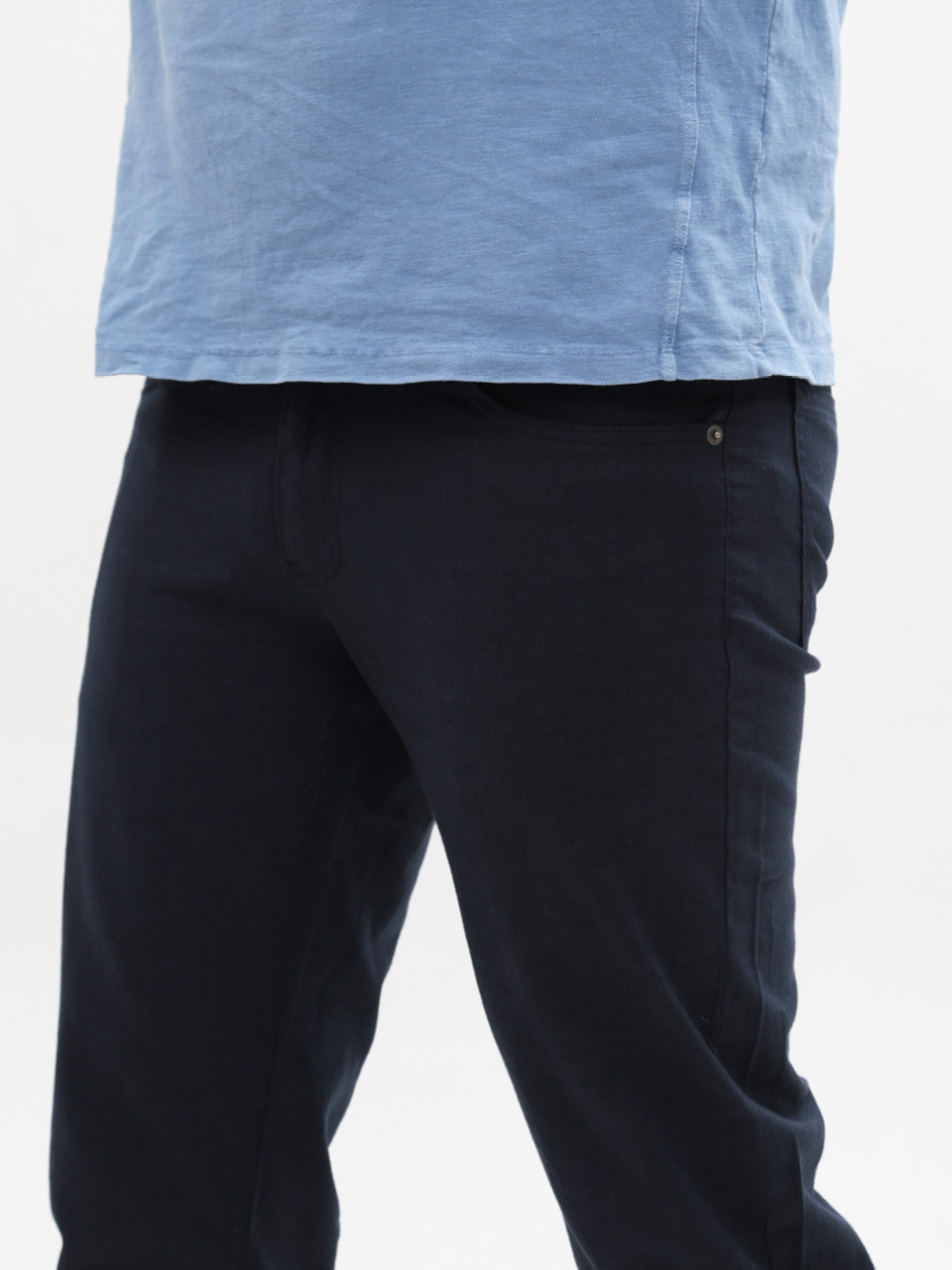 Брюки мужские тонкие прямые темно-синие 24221 7580 0601