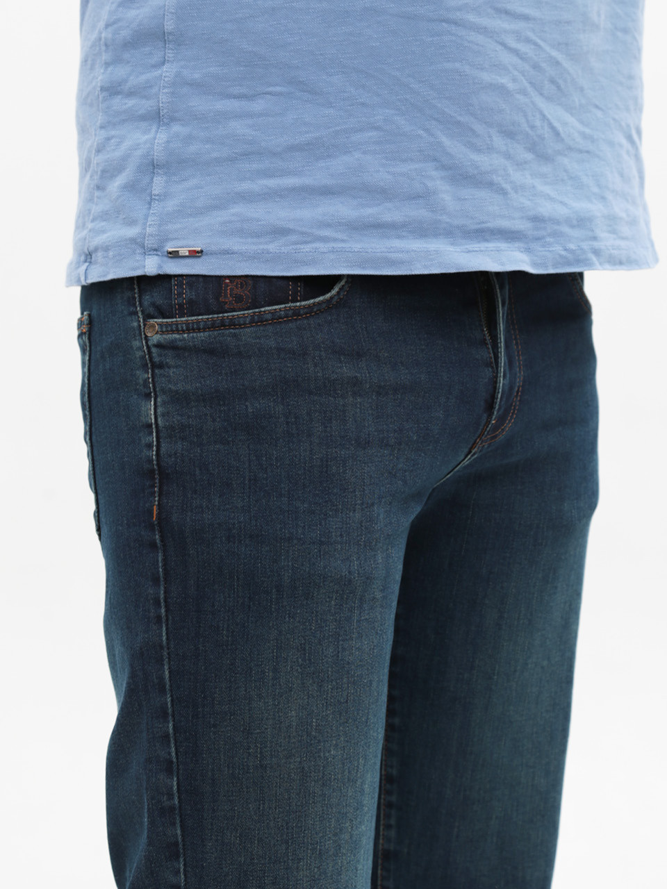 Шорты мужские темно-синие джинсовые прямые 24220 6599 336