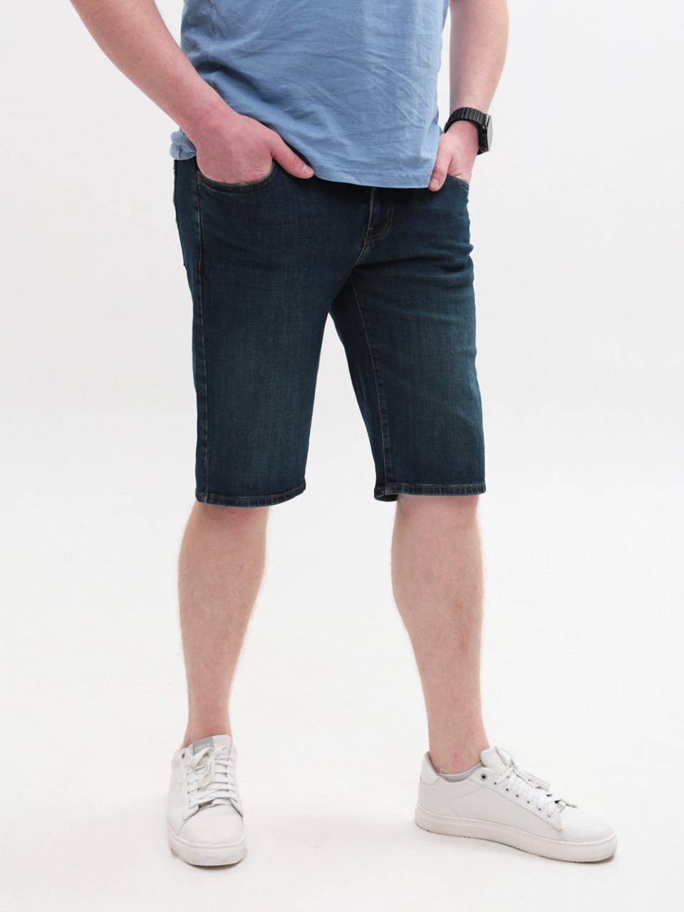 Шорты мужские темно-синие джинсовые прямые 24220 6599 336