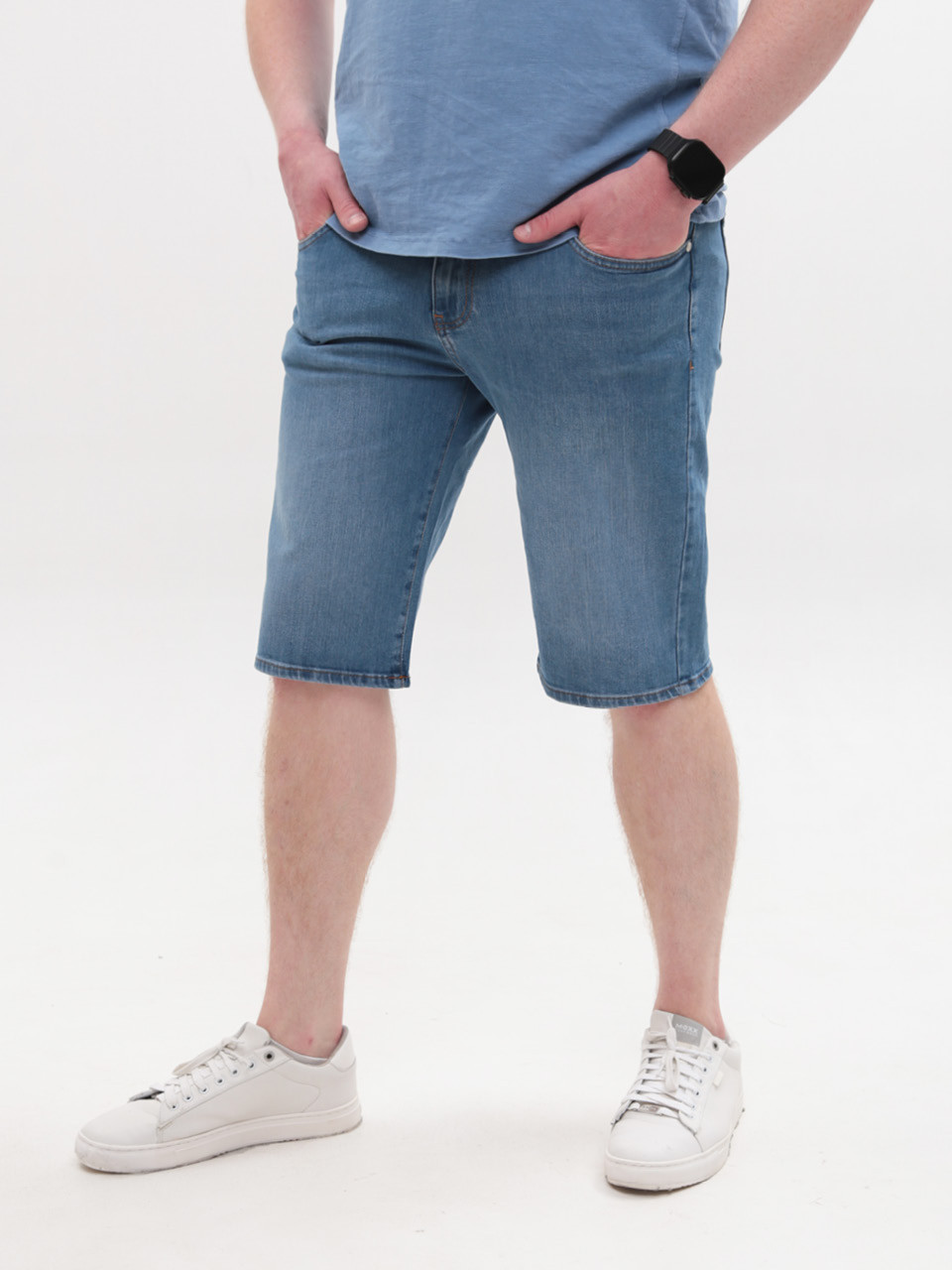 Шорты мужские светло-синие джинсовые прямые 24220 6599 335