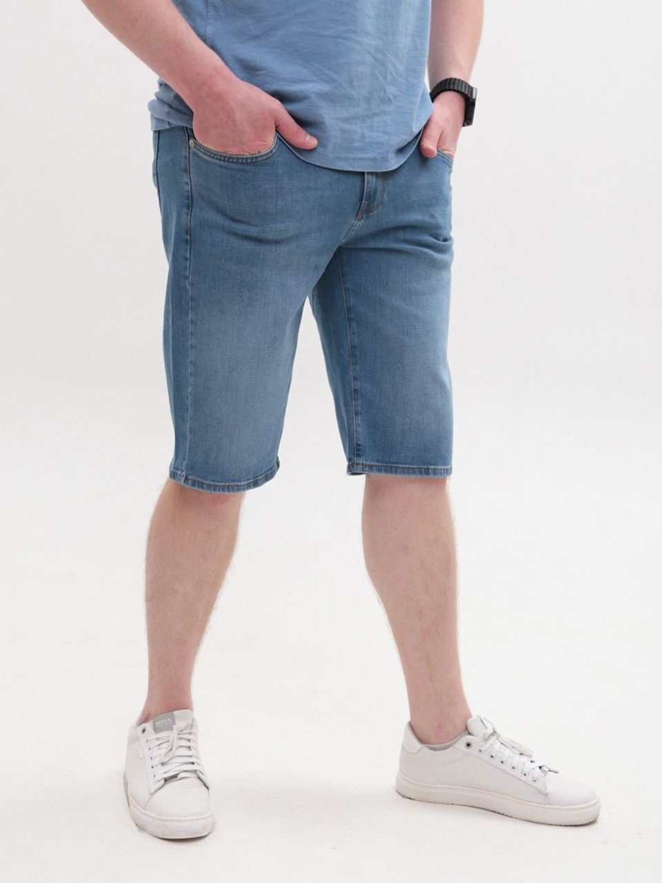 Шорты мужские светло-синие джинсовые прямые 24220 6599 335