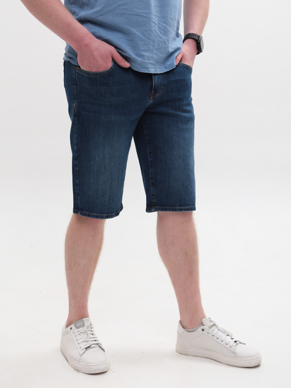 Шорты мужские темно-синие джинсовые прямые 24220 6599 334