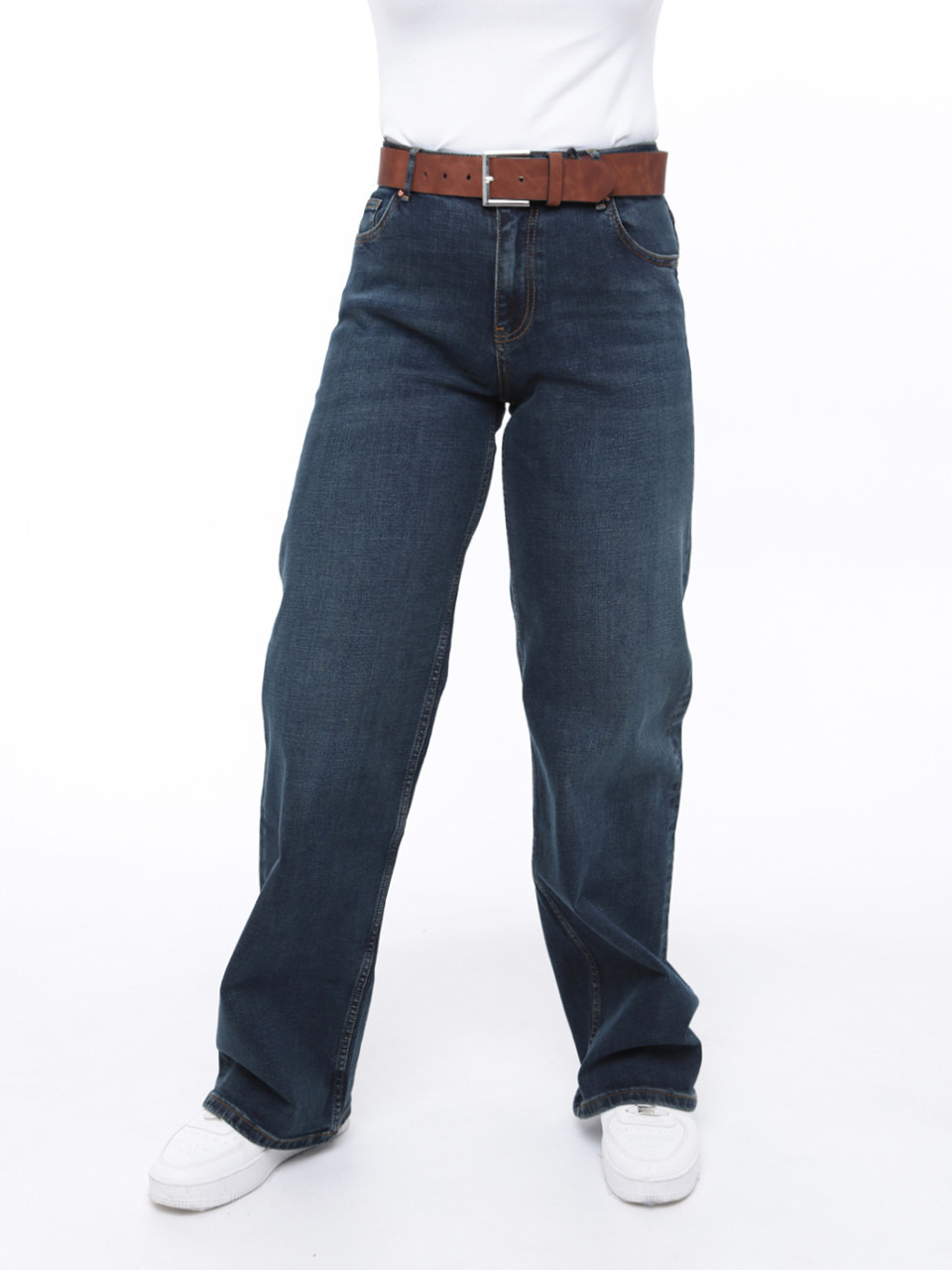 Джинси жіночі брудно-сині палаццо зі стрейчем 3187-0131