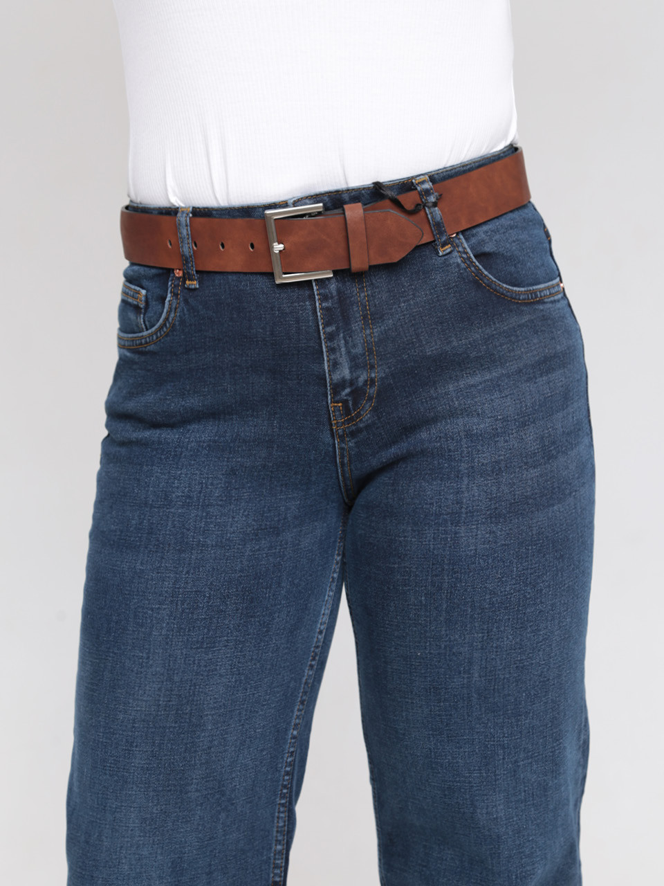 Джинси жіночі сині палаццо зі стрейчем великий розмір 3187-B-013