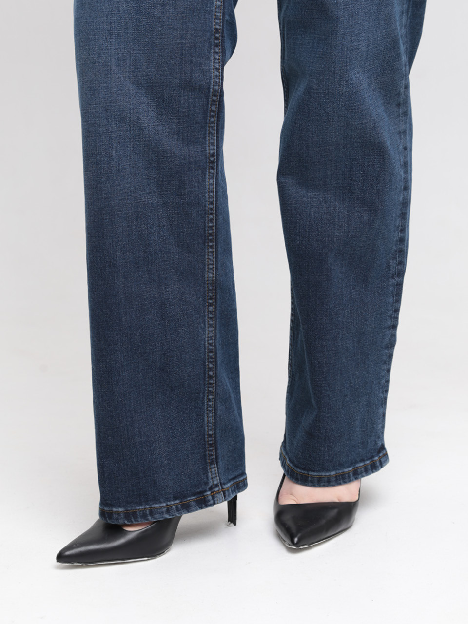 Джинси жіночі сині палаццо зі стрейчем великий розмір 3187-B-013