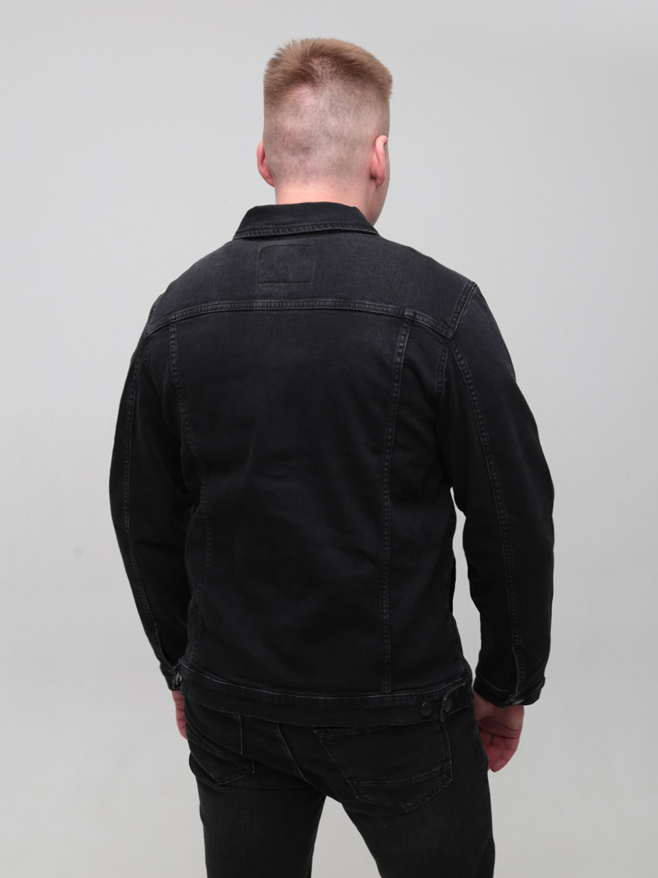 Куртка джинсова чоловіча чорна зі стрейчем 19092 6708 666