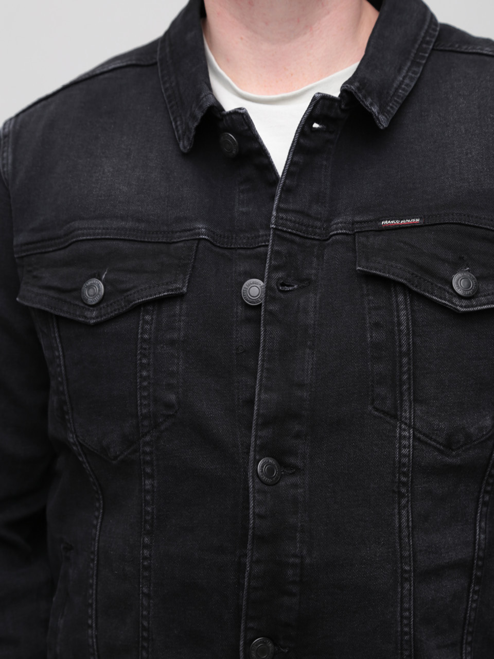 Куртка джинсова чоловіча чорна зі стрейчем 19092 6708 666