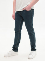 Джинсы мужские сине-зеленые слим со стрейчем 4401