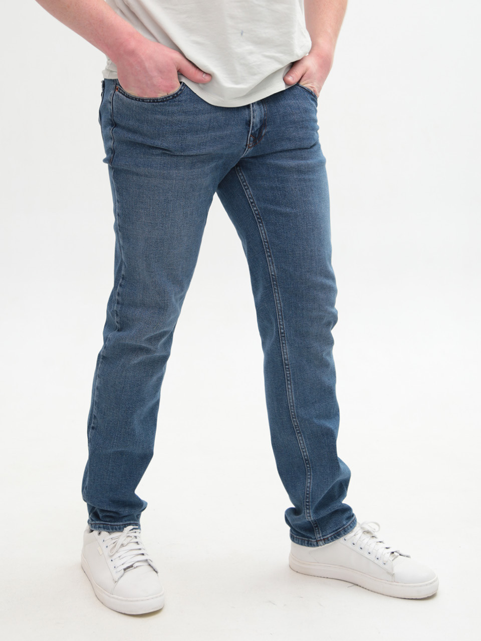 Джинсы мужские синие слим со стрейчем 4429
