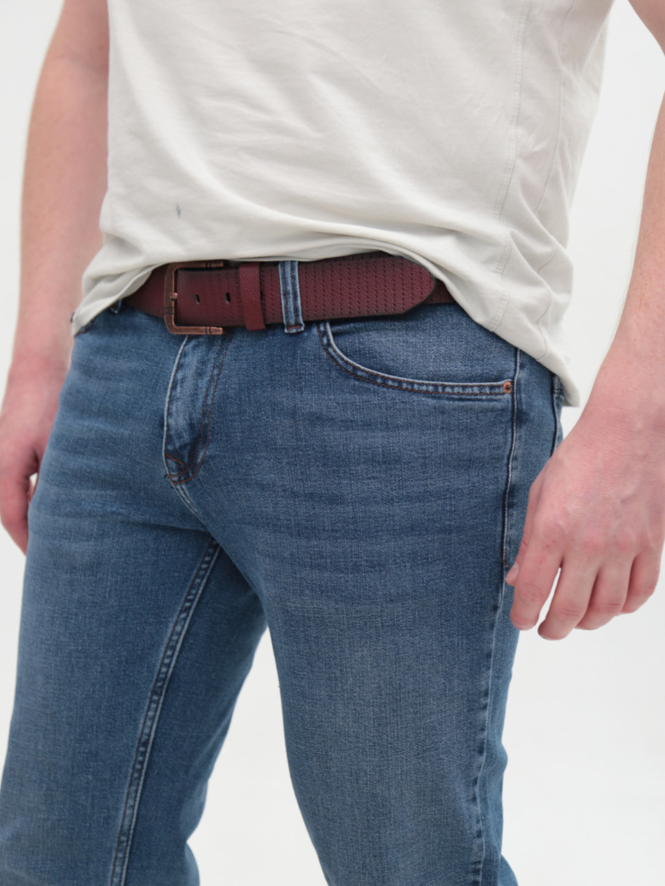 Джинсы мужские синие слим со стрейчем 4429