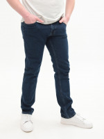 Джинсы мужские темно-синие слим со стрейчем без потертостей 4527