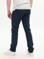 Джинсы мужские темно-синие слим со стрейчем без потертостей 4527