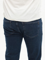 Джинсы мужские темно-синие слим со стрейчем без потертостей 4527