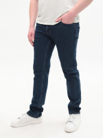 Джинсы мужские темно-синие слим со стрейчем без потертостей 4527