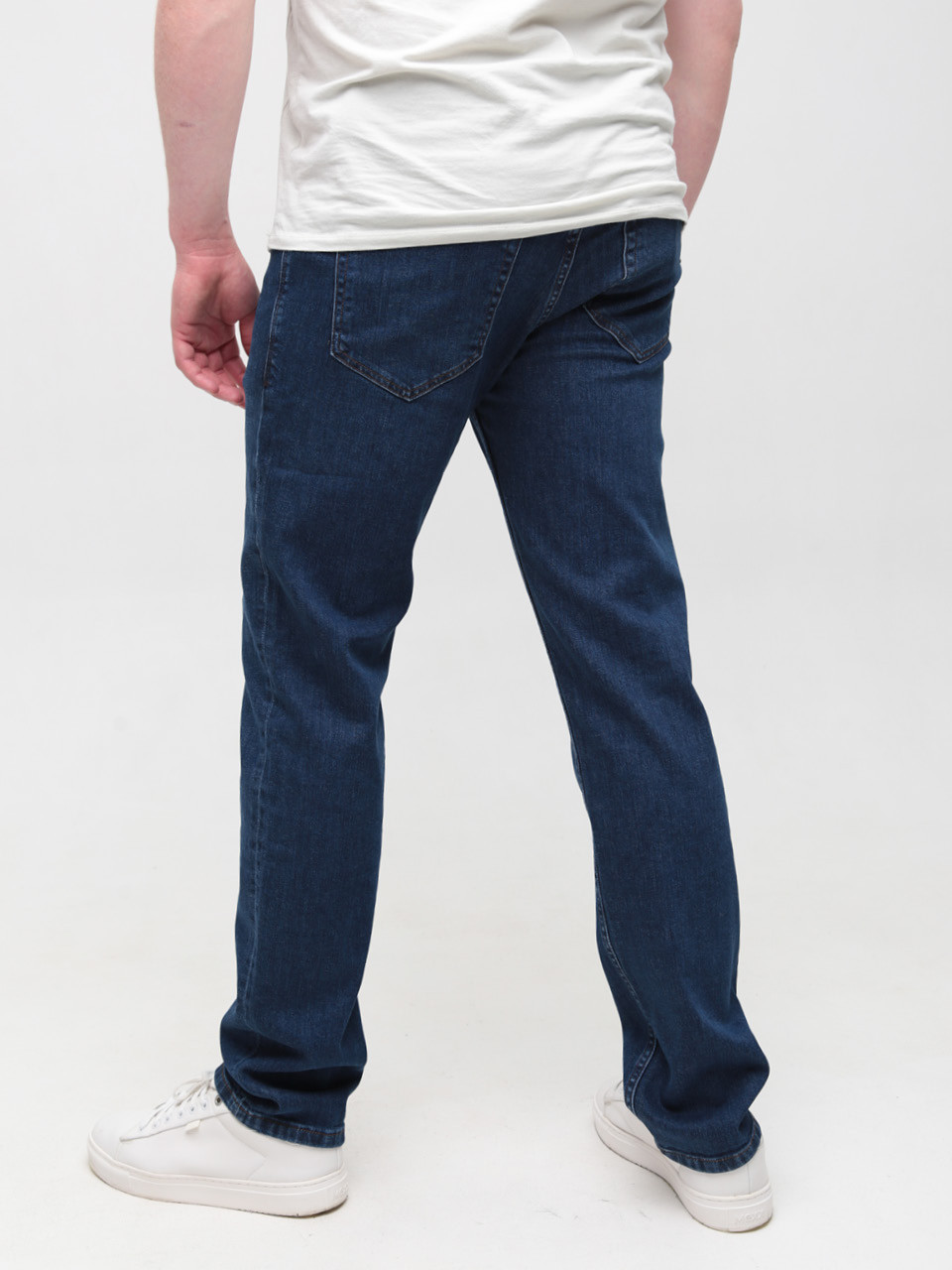 Джинсы мужские темно-синие прямые со стрейчем 4531