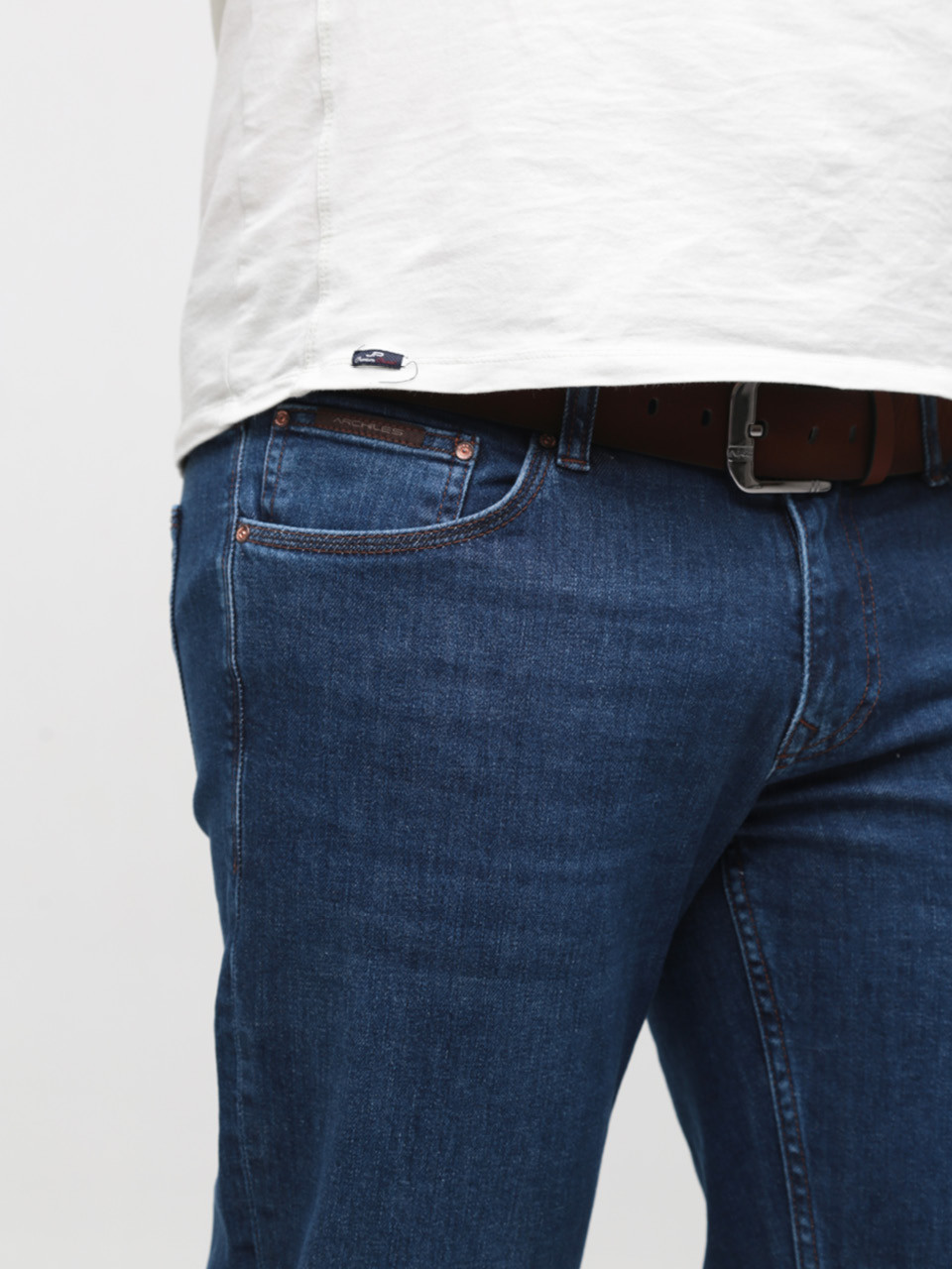 Джинсы мужские темно-синие прямые со стрейчем 4531