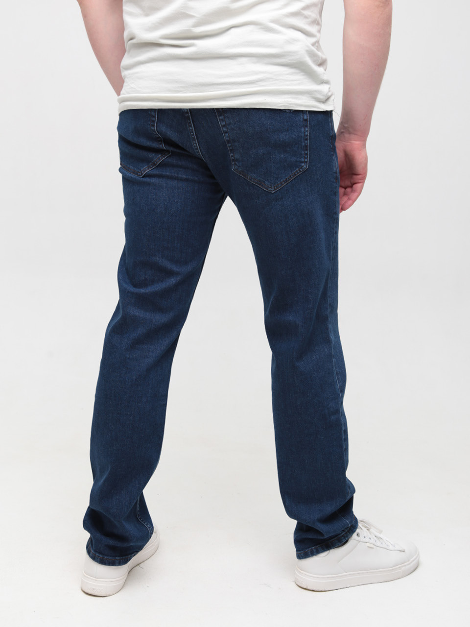 Джинсы мужские темно-синие прямые со стрейчем 4531