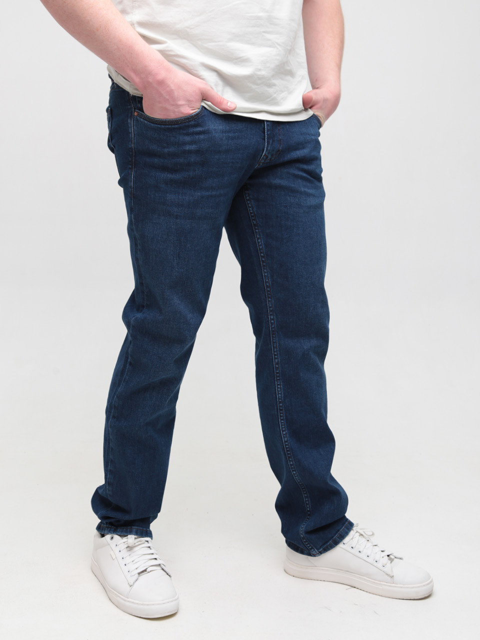 Джинси чоловічі темно-сині прямі зі стрейчем розміри 4531-B