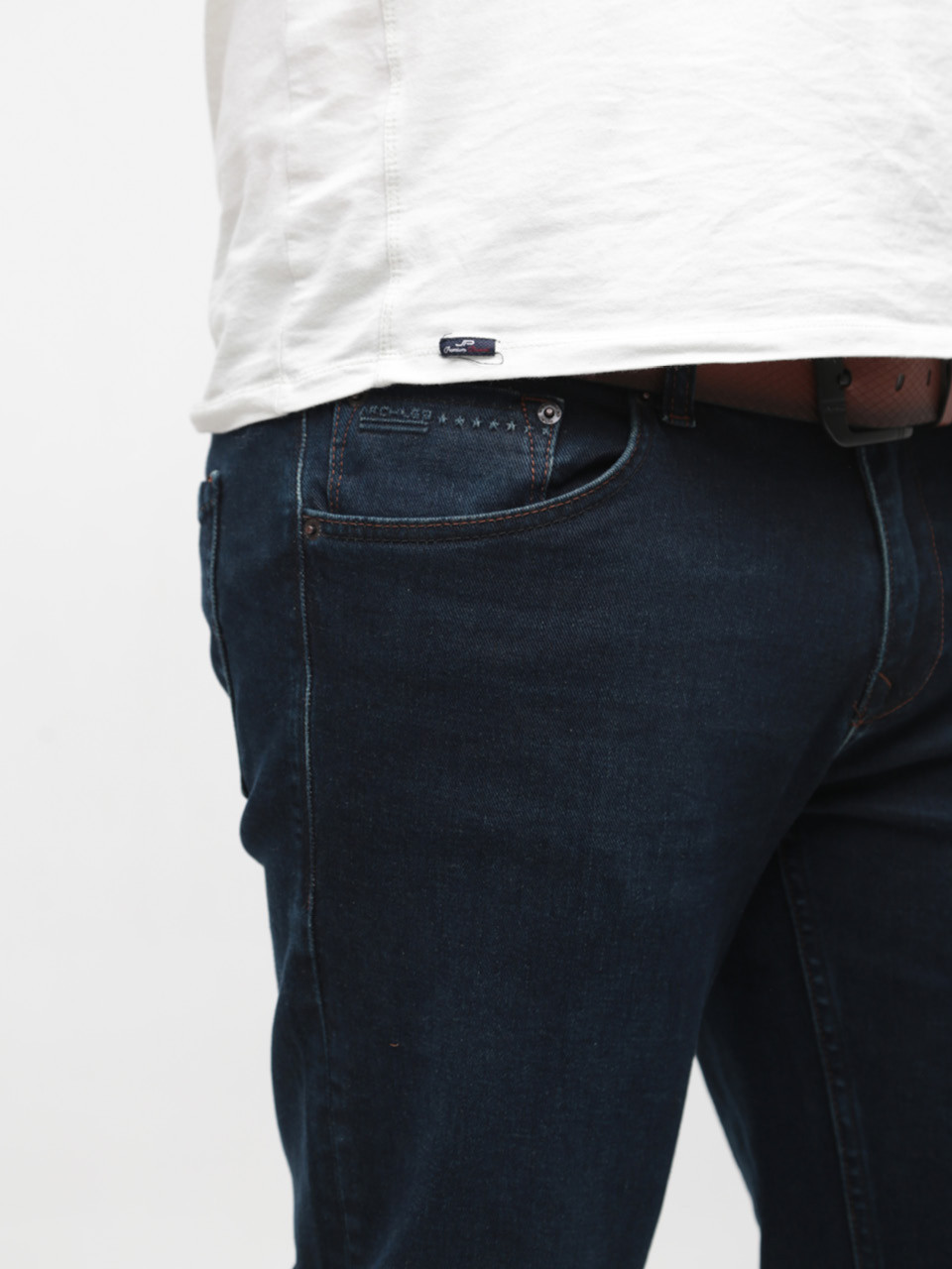 Джинсы мужские темно-синие слим со стрейчем 4533